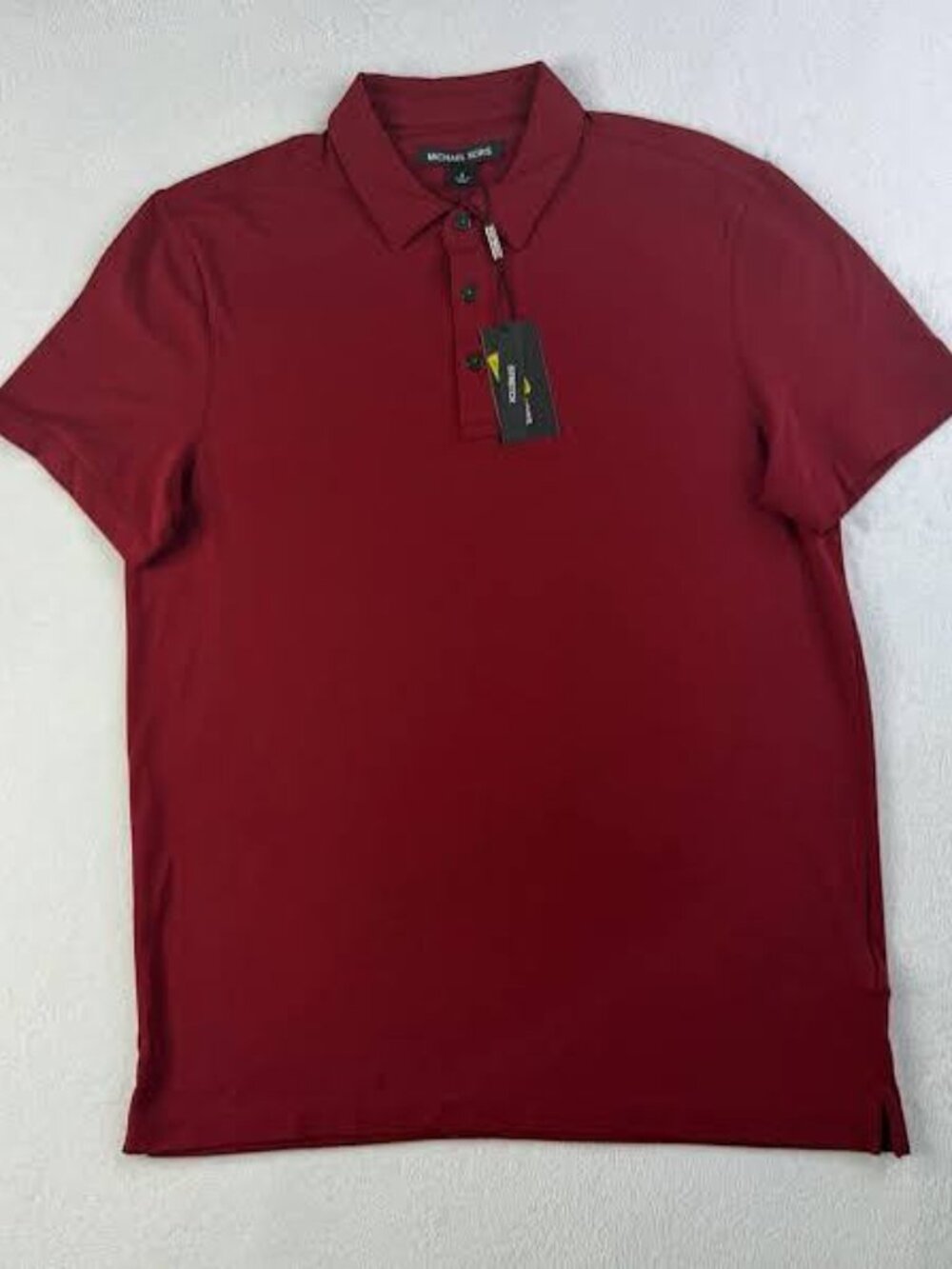 Michael Kors Mens Ruby Red Stretch Pima Cotton Polo Shirt